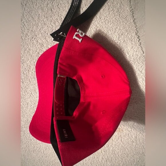 Amiri QUAD MA Logo Hat Full Canvas Hat Cap -Red - Picture 5 of 5